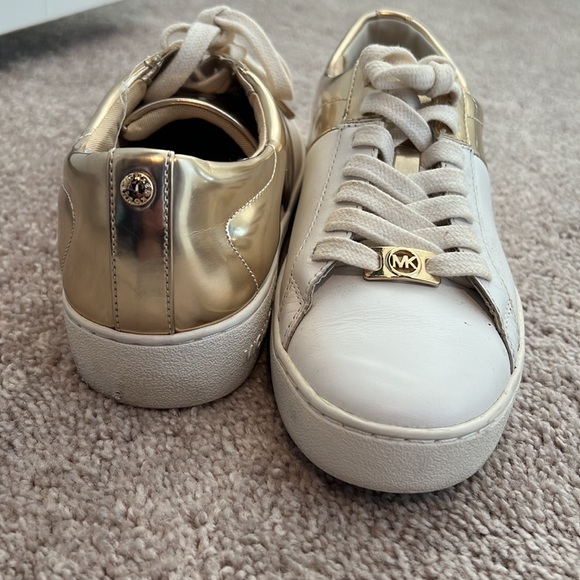 MICHAEL Michael Kors White & Gold Sneakers - Picture 2 of 5